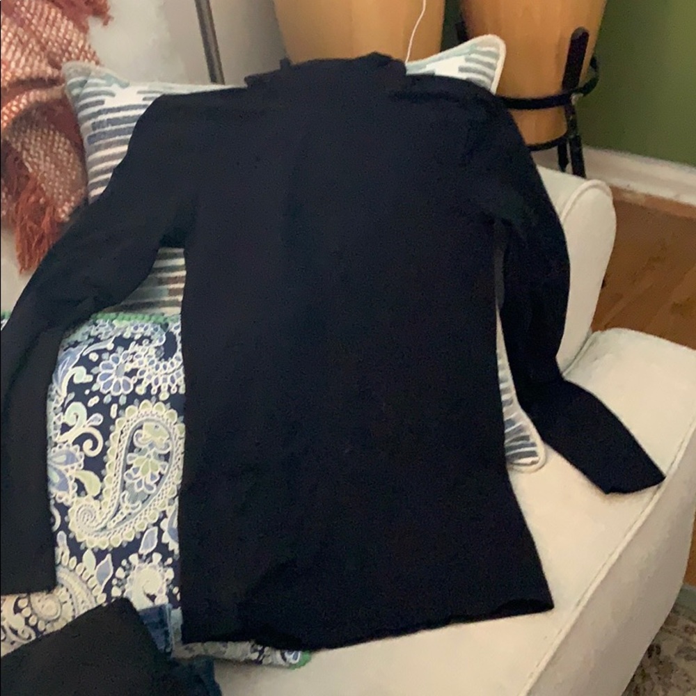 Saks Fifth Avenue black turtleneck in neoprene